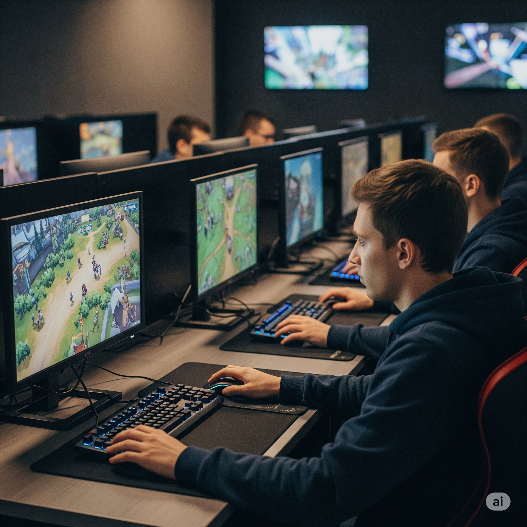 Геймеры в интернет-кафе Алматы играют в популярные онлайн-игры