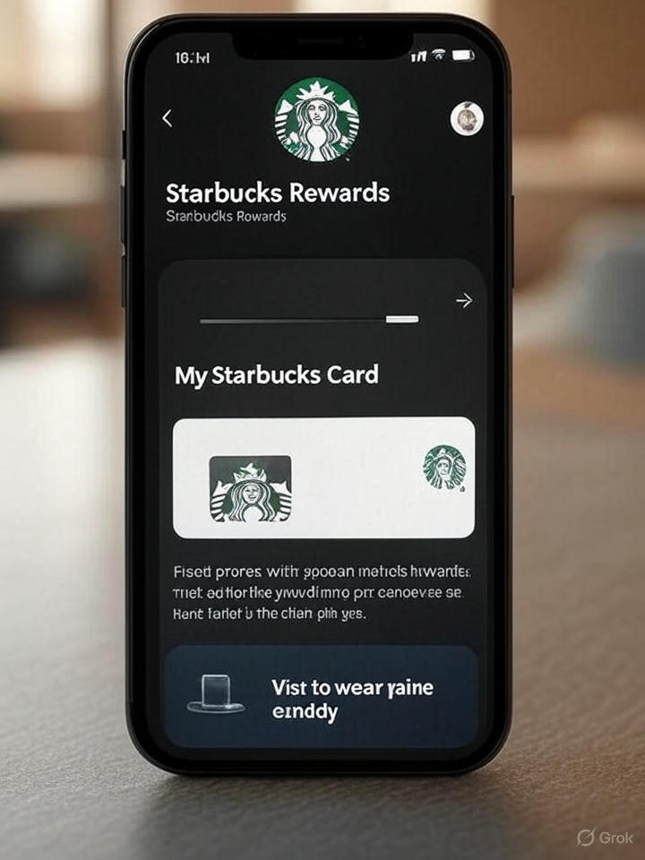 Интерфейс мобильного приложения Starbucks с системой звезд и наград