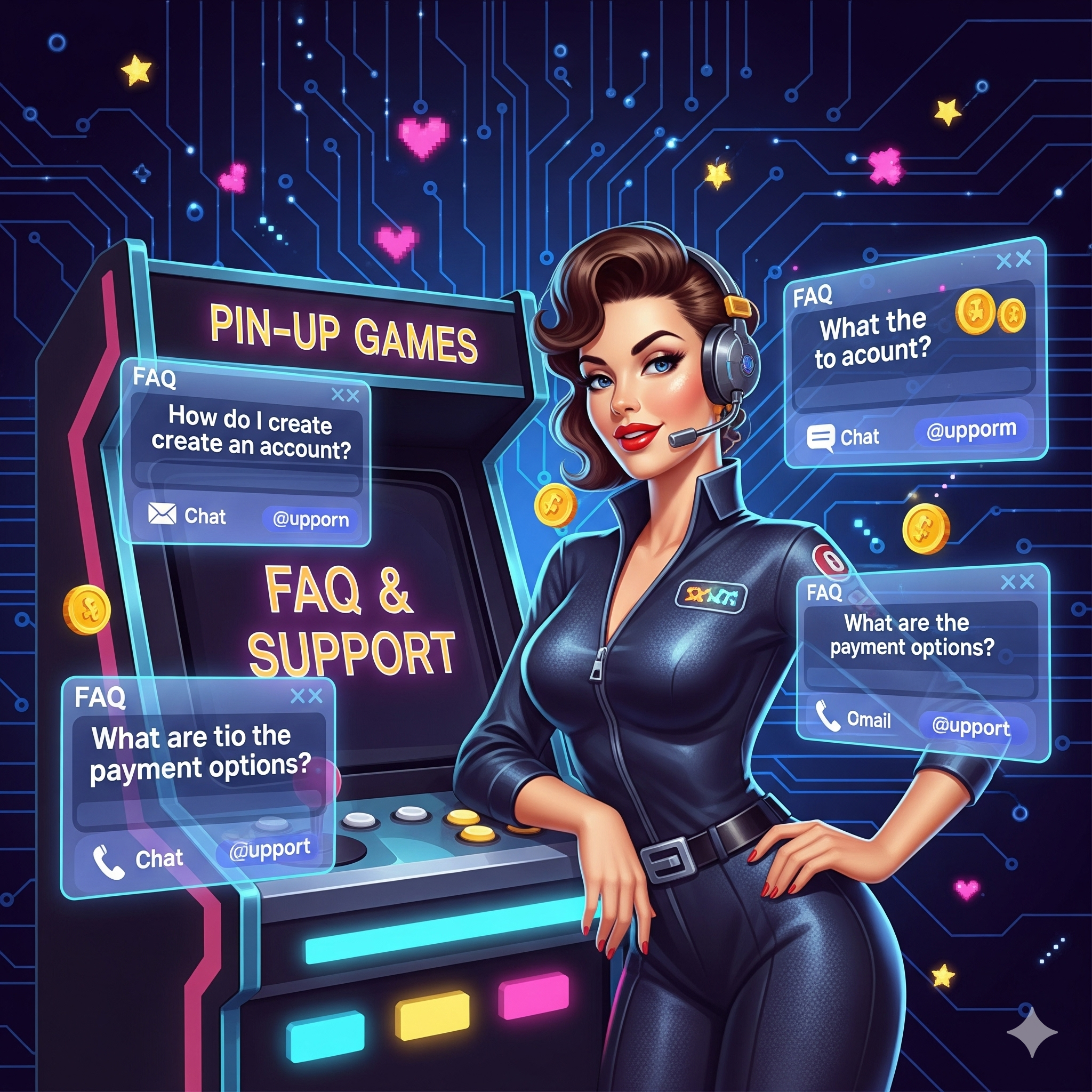 Раздел FAQ и служба поддержки Pin-Up Games